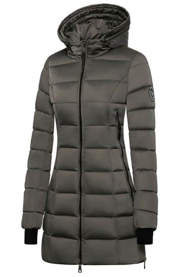 Halflange dames winterjas met bontkraag Sky (new generation) groen Versano